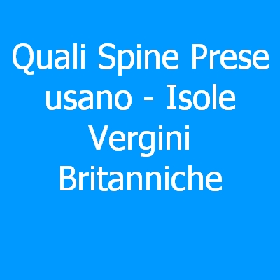 Isole Vergini (USA) – Quali spine (prese) eletriche si usano?